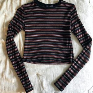 Brandy Melville Striped Long Sleeve Crop